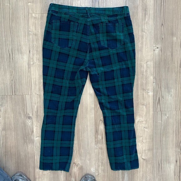 Vineyard Vines Women Size 33 High Rise Kick Flare Plaid Pants Cotton Blend Soft - Picture 2 of 9